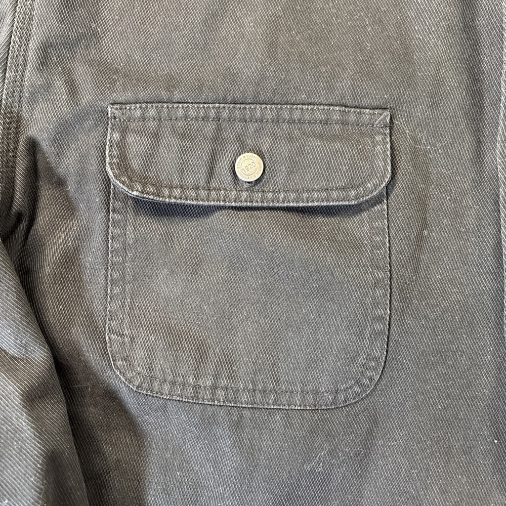 Vintage‎ Eddie Bauer Men's XL Heavyweight Flannel Lined Denim Shirt Jacket Black - Picture 3 of 9
